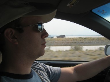 Me, um, driving, apparently