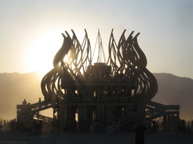 Temple at sunset