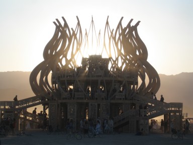 Temple at sunset