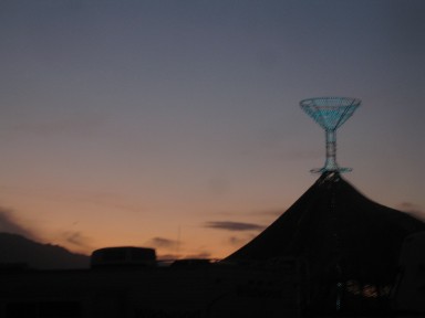 Sunset: time to head to Martini Village